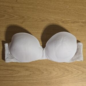 Lily of France White Underwire Strapless Bra with Molded Cups